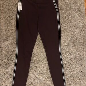 Stylish Gap women’s dark purple  leggings  with black/White Stripes